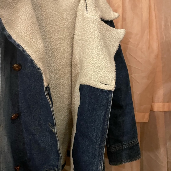 Retro Denim Jacket Fossil Brand 70s Fleece Lined - Picture 3 of 5